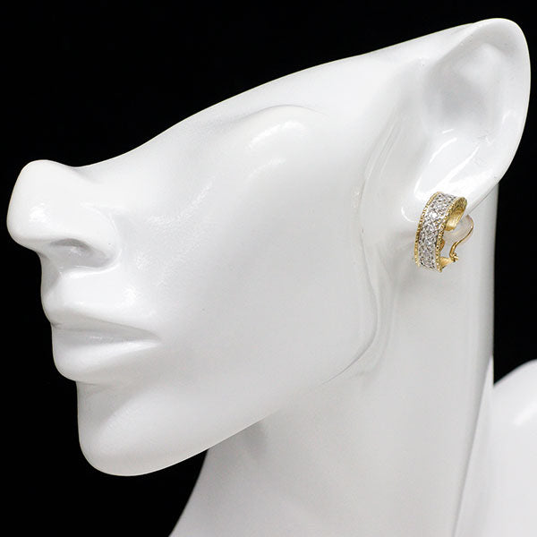 アトリエアル Pt900/K18 ダイヤモンド フープイヤリング 0.38ct