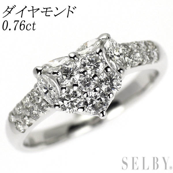 K18WG ダイヤモンド リング 0.76ct ハート