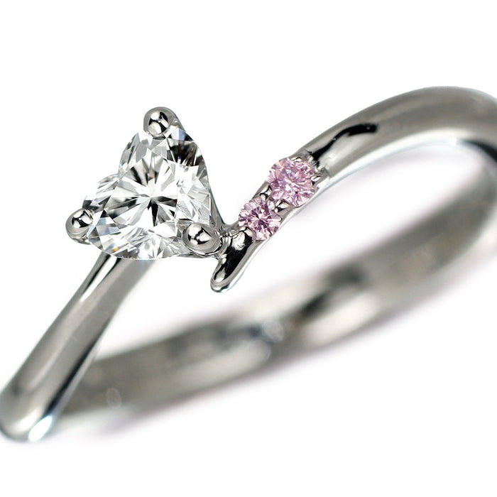 セントピュール Pt1000 ハートシェイプ ダイヤモンド ダイヤモンド リング 0.27ct D SI1 PD0.02ct