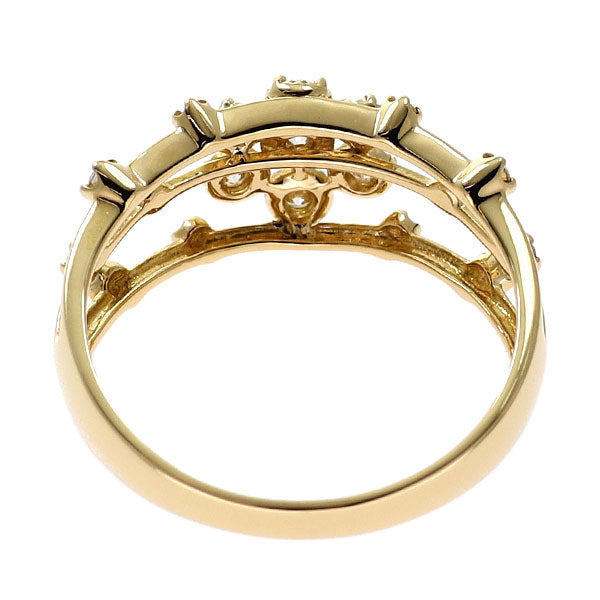 K18YG ダイヤモンド リング 0.25ct フラワー