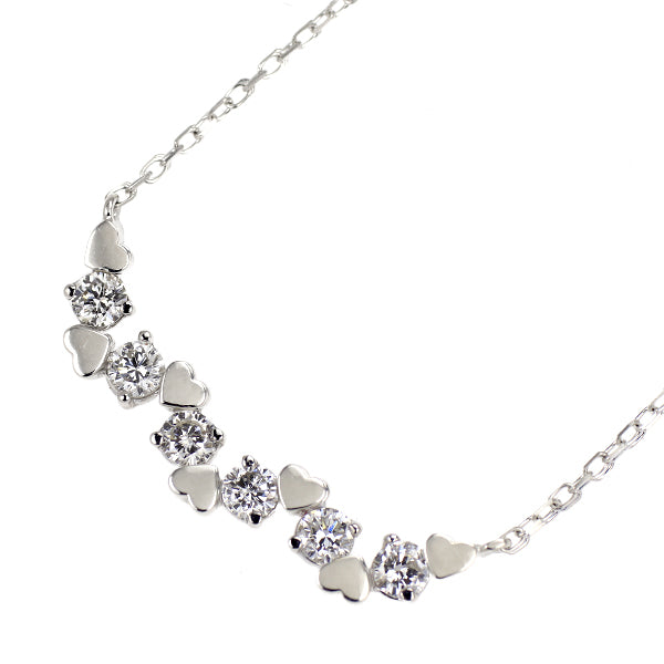K18WG ダイヤモンド ペンダントネックレス 0.30ct ハート