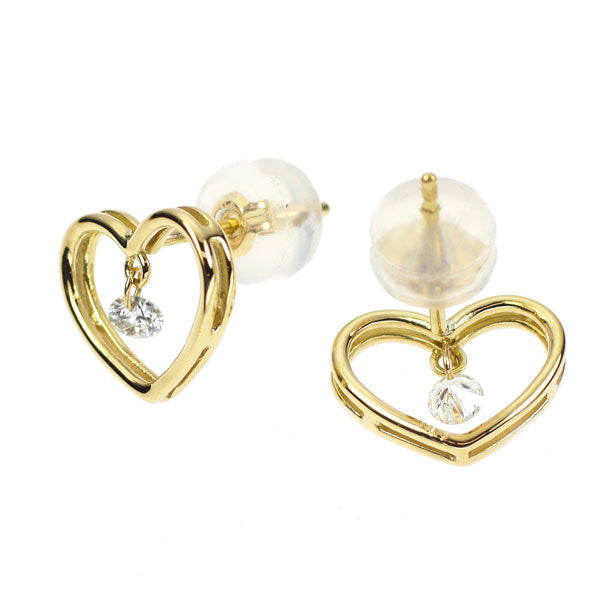 K18YG ダイヤモンド ピアス 0.10ct ハート