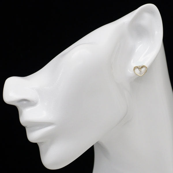 K18YG ダイヤモンド ピアス 0.10ct ハート
