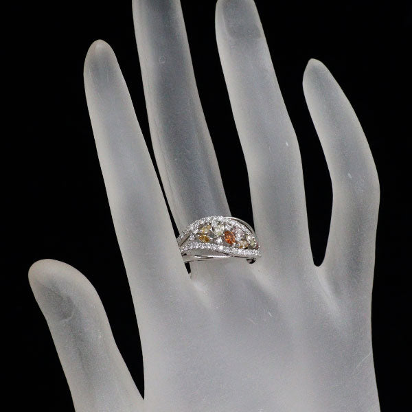 Pt900 ファンシーカラー/カラーレス ダイヤモンド リング 1.00ct