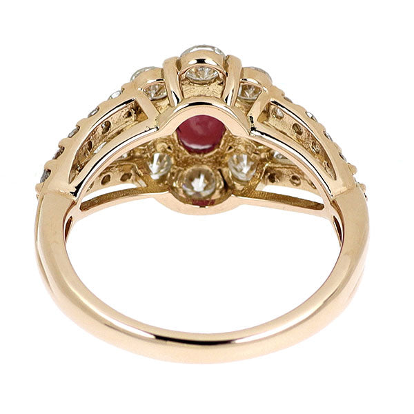 K18PG ルビー ダイヤモンド リング 0.769ct D1.03ct