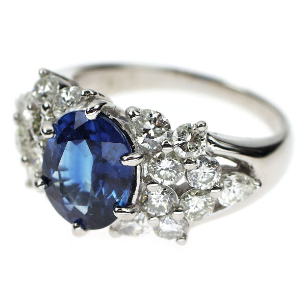 Pt900 サファイア ダイヤモンド リング 2.77ct D1.62ct