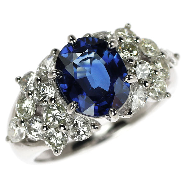 Pt900 サファイア ダイヤモンド リング 2.77ct D1.62ct