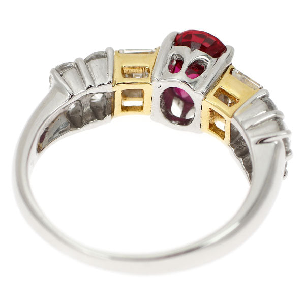 Pt900/K18YG タイ産 ルビー ダイヤモンド リング 1.26ct D1.05ct