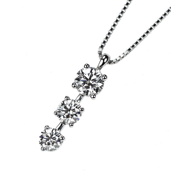 Pt900/ Pt850 ダイヤモンド  ペンダントネックレス 1.023ct スリーストーン