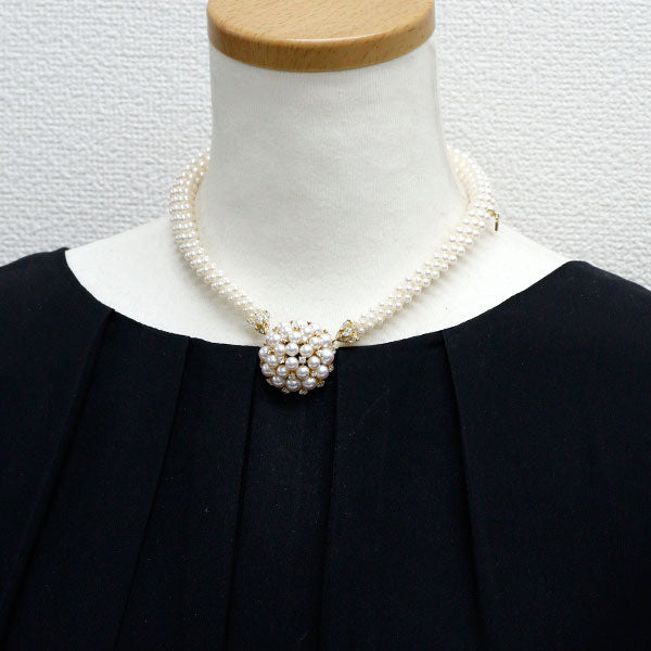 ミキモト K18YG アコヤ真珠 ダイヤモンド ネックレス 2.68ct 径約 2.2