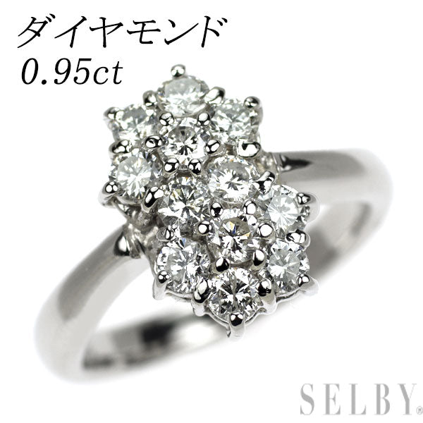 Pt900 ダイヤモンド リング 0.95ct フラワー