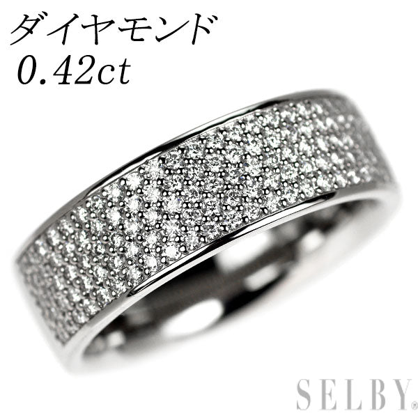 Pt950 ダイヤモンド リング 0.42ct マイクロパヴェ