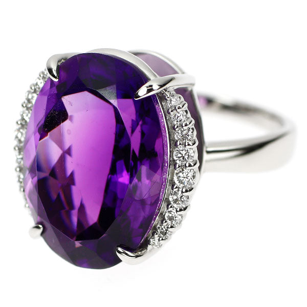 Pt950 アメジスト ダイヤモンド リング 10.00ct D0.22ct