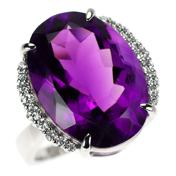 Pt950 アメジスト ダイヤモンド リング 10.00ct D0.22ct
