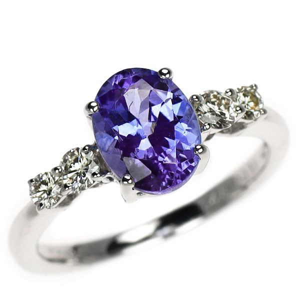 K18WG タンザナイト ダイヤモンド リング 1.48ct D0.18ct