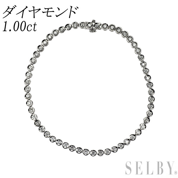 Pt850 ダイヤモンド テニス ブレスレット 1.00ct