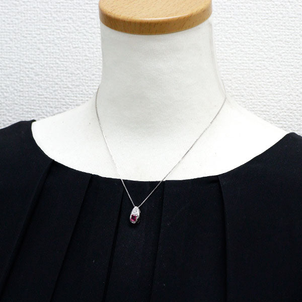 Pt900/Pt850 ルビー ダイヤモンド ペンダントネックレス 0.53ct D0.10ct