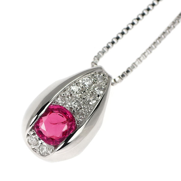 Pt900/Pt850 ルビー ダイヤモンド ペンダントネックレス 0.53ct D0.10ct