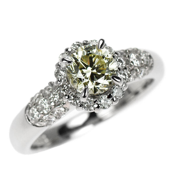 Pt ダイヤモンド リング 1.01ct D0.43ct