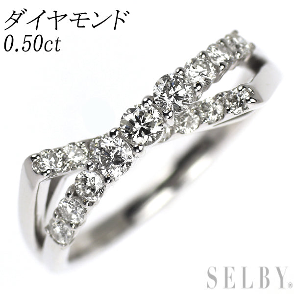 K18WG ダイヤモンド リング 0.50ct