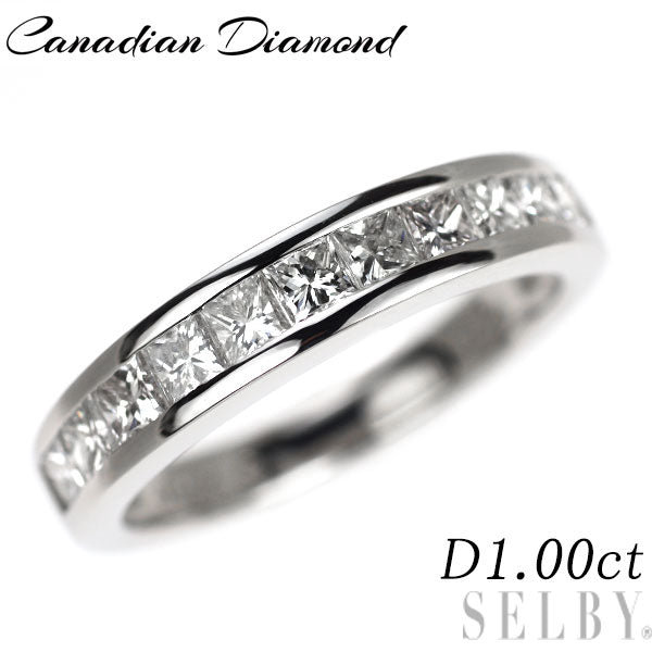 カナディアンダイヤ Pt950 ダイヤモンド リング 1.00ct ハーフエタニティ
