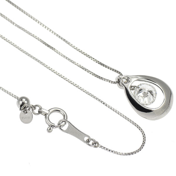 Pt900/ Pt850 ストリングホール ダイヤモンド ペンダントネックレス 0.48ct D0.08ct