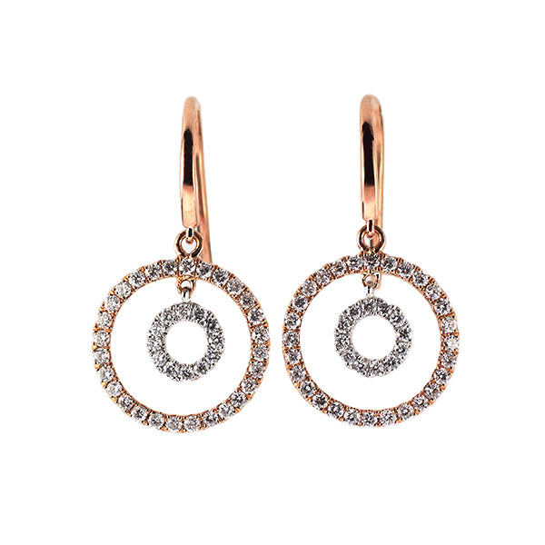 K18WG/PG ダイヤモンド ピアス 0.60ct