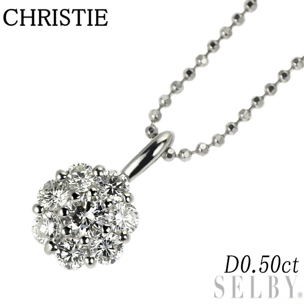 CHRISTIE/クリスティ Pt900/ Pt850 ダイヤモンド ペンダントネックレス 0.50ct