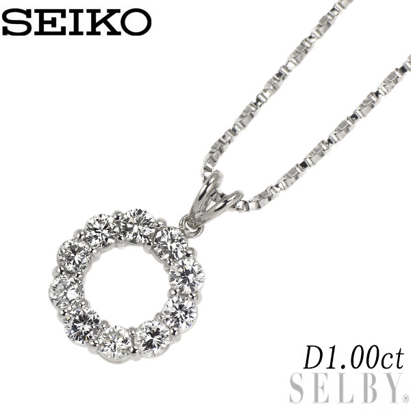 セイコー Pt900/ Pt850 ダイヤモンド ペンダントネックレス 1.00ct