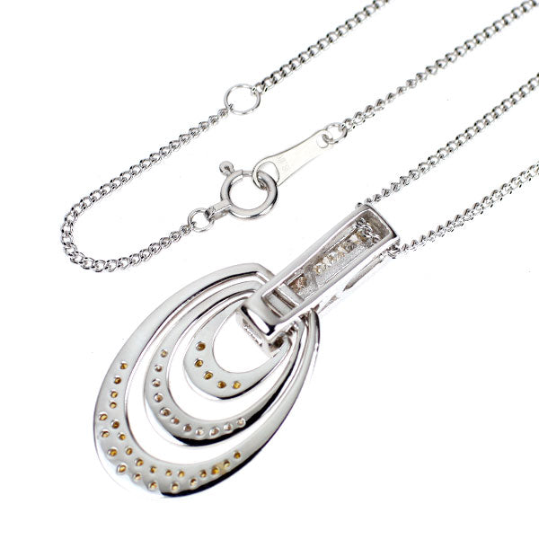 K18WG/ YG ダイヤモンド ペンダントネックレス 0.65ct