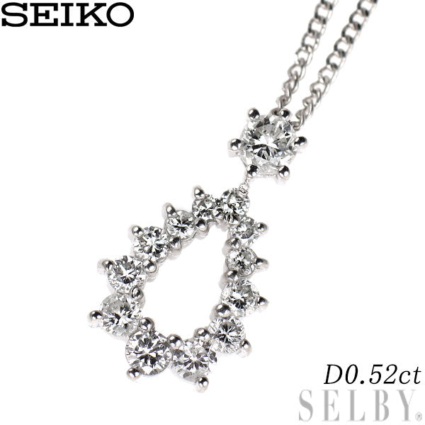 セイコー Pt900/ Pt850 ダイヤモンド ペンダントネックレス 0.52ct
