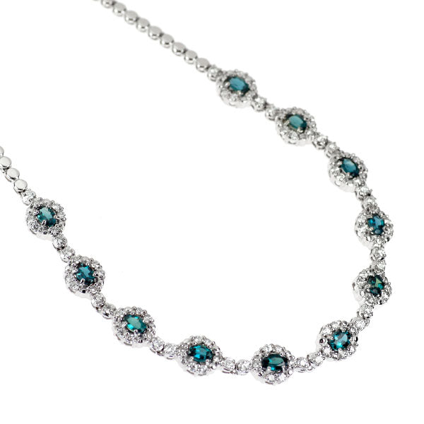 希少 K18WG アレキサンドライト ダイヤモンド ネックレス 1.68ct D1.22ct
