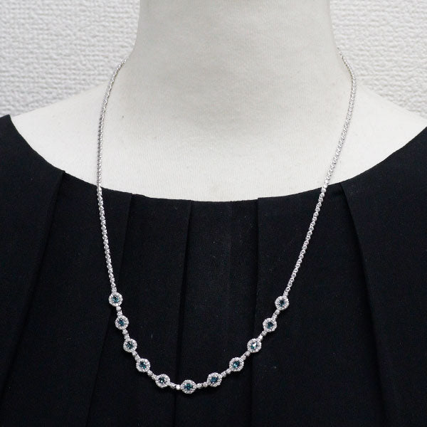 希少 K18WG アレキサンドライト ダイヤモンド ネックレス 1.68ct D1.22ct