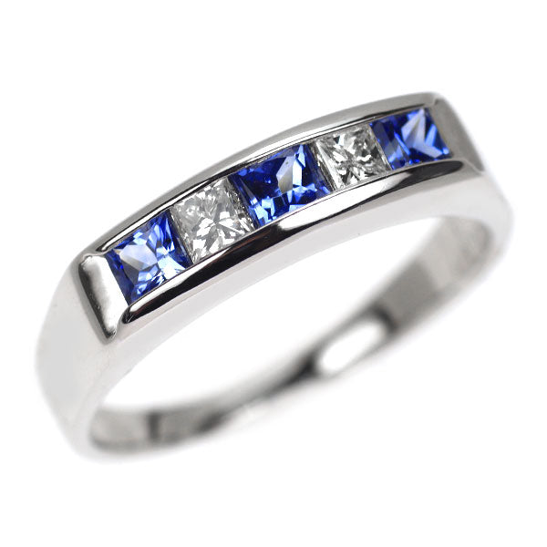 Pt900 サファイア ダイヤモンド リング 0.67ct D0.21ct