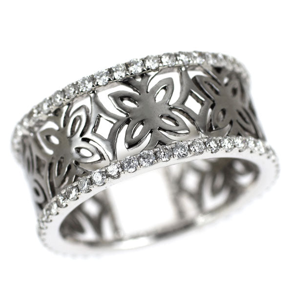 ブラックメッキ/ K18WG ダイヤモンド リング 0.78ct