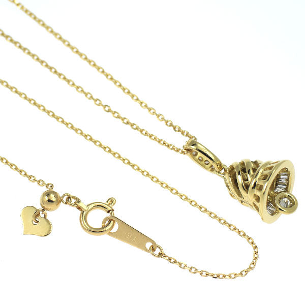 K18YG ダイヤモンド ペンダントネックレス 0.34ct ベル