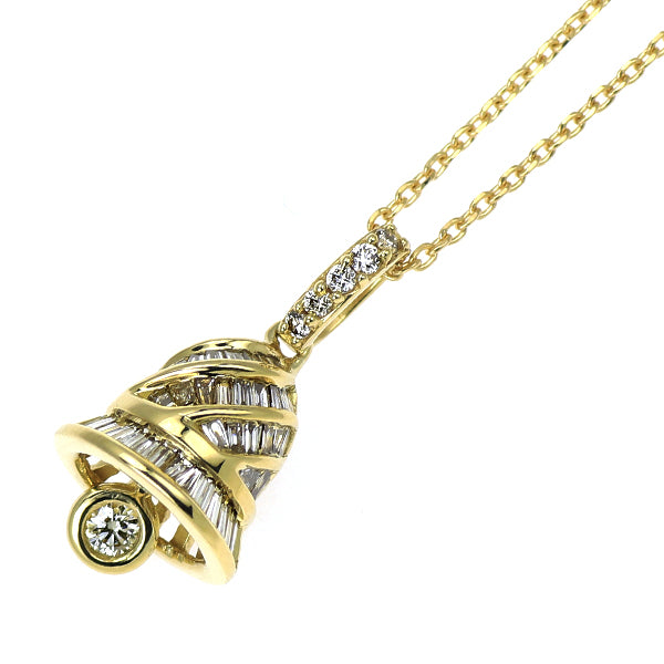 K18YG ダイヤモンド ペンダントネックレス 0.34ct ベル