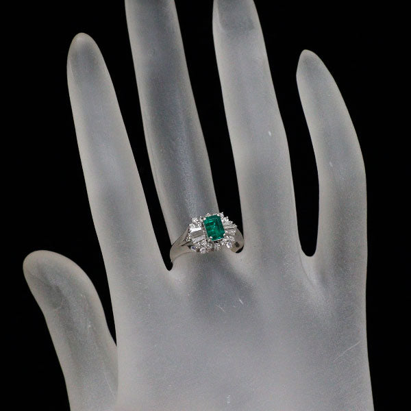 Pt900 エメラルド ダイヤモンド リング 0.56ct D0.42ct