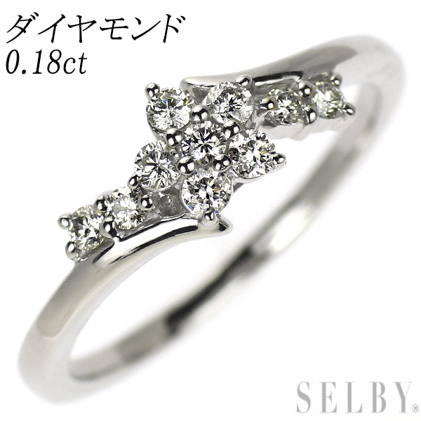 Pt900 ダイヤモンド リング 0.18ct フラワー