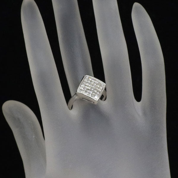 K18WG プリンセスカット ダイヤモンド リング 1.00ct ミステリーセッティング