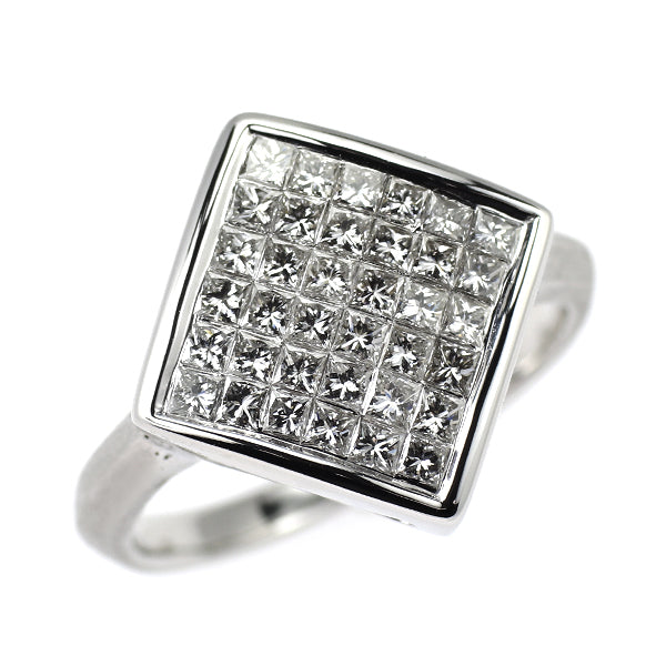 K18WG プリンセスカット ダイヤモンド リング 1.00ct ミステリーセッティング