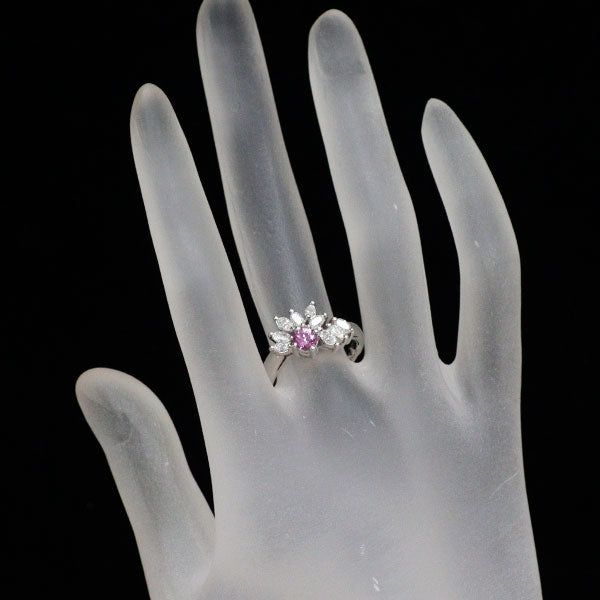 Pt900 ピンクサファイア ダイヤモンド リング 0.409ct D0.63ct