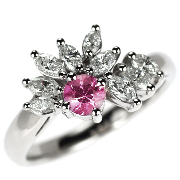 Pt900 ピンクサファイア ダイヤモンド リング 0.409ct D0.63ct