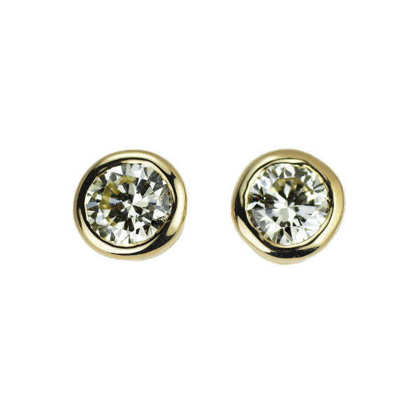 K18YG ダイヤモンド ピアス 0.369ct M SI2 EXHC スタッド
