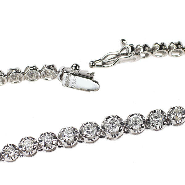 Pt850 ダイヤモンド テニス ネックレス 3.01ct