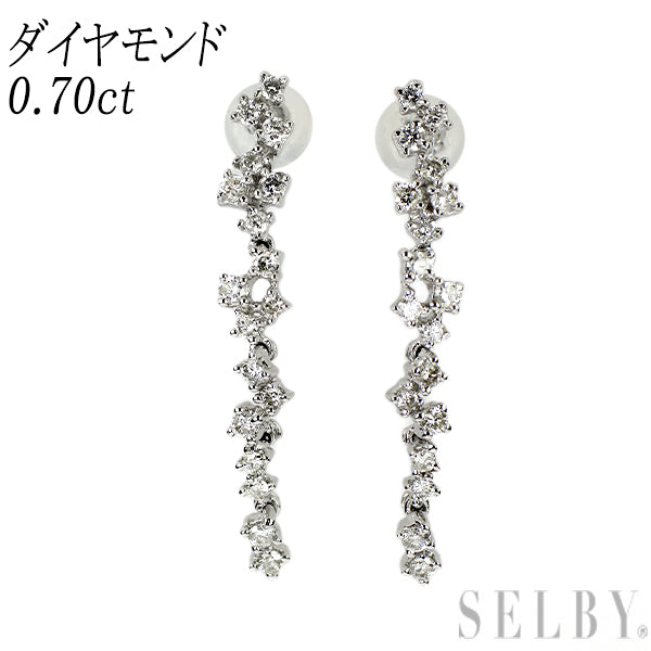 K18WG ダイヤモンド ピアス 0.70ct