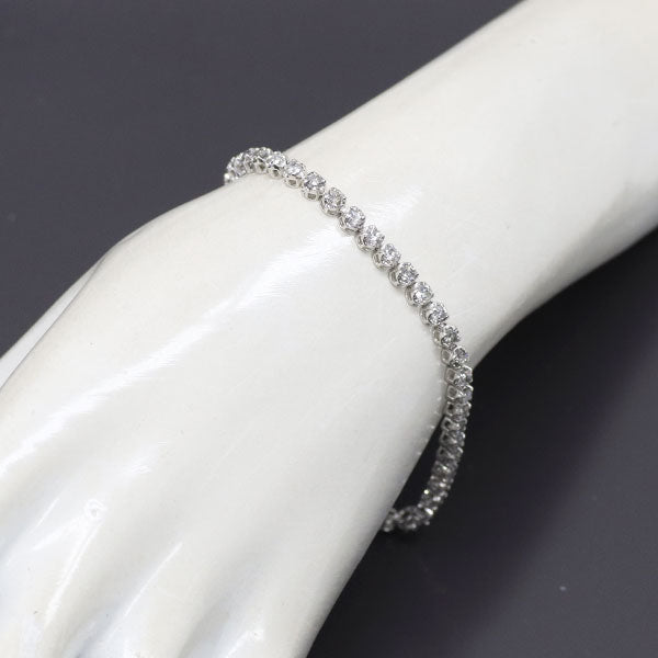 K18WG ダイヤモンド ブレスレット 3.00ct テニス