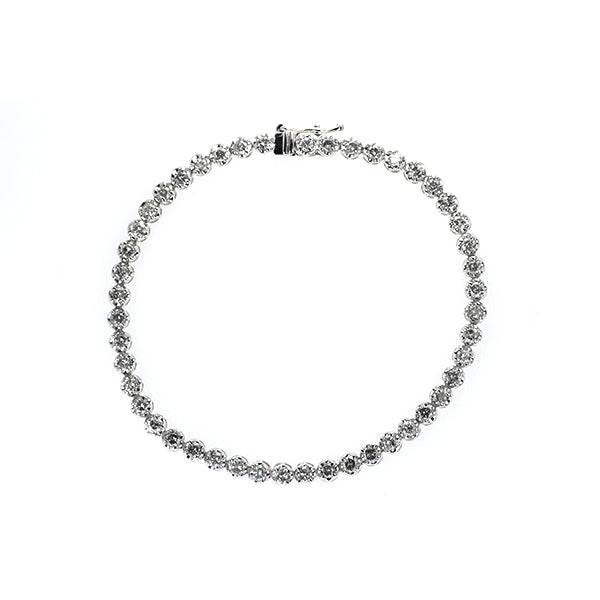 K18WG ダイヤモンド ブレスレット 3.00ct テニス