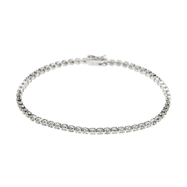 K18WG ダイヤモンド ブレスレット 1.00ct テニス