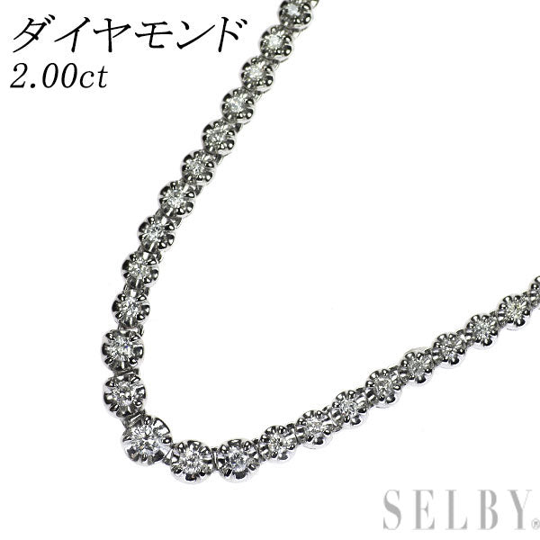 Pt850 ダイヤモンド テニス ネックレス 2.00ct
